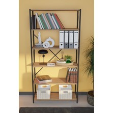 Dekoratif Metal Kitaplık 6 Raflı Kitaplık Dosya Rafı 180 cm