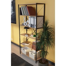 Dekoratif Metal Kitaplık 6 Raflı Kitaplık Dosya Rafı 180 cm