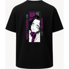 Nirvoda Oversize Shinobu Demon Slayer Baskılı Unisex Tişört