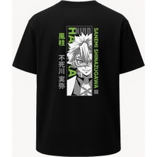 Nirvoda Oversize Sanemi Shinazugawa Demon Slayer Baskılı Unisex Tişört