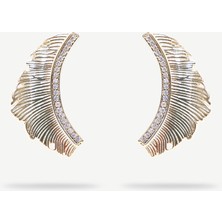 Yaprak Formlu Gold Küpe