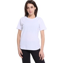 Mine Kadın Beyaz Günlük Stil T-Shirt 25YK018-BYZ