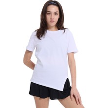 Aso Kadın Beyaz Günlük Stil T-Shirt 25YK014-BYZ