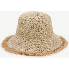 Püskül Detaylı Rafya Kaplin Şapka