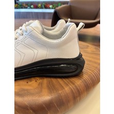 1078 Beyaz Hakiki Deri Erkek Sneakers - Erkek Spor Ayakkabı