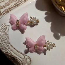 Inci Detaylı Kadın Kelebek Pens Toka