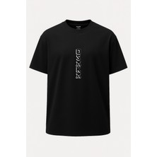 Nirvoda Oversize Osaka Japon Ejderha Baskılı Unisex Tişört Siyah