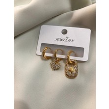 3lü Gold Küpe