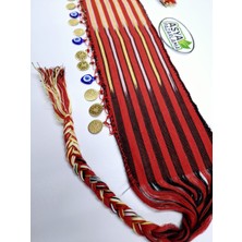 Asya Pazarlama Örgülü Nazar Boncuklu ve Liralı Keşan, Fular, Şal, Atkı, Saç Bandı, Bandana