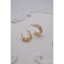 Kadın Küpe Bambus Tasarım 2cm Küpe