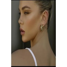 Kadın Küpe Özel Tasarım Kaburga Model Küpe