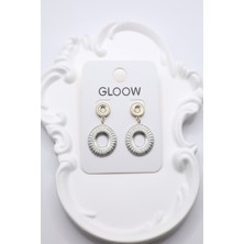 Kadın Küpe Vintage Işleme Sallantı Iki Yuvarlak 4cm Küpe