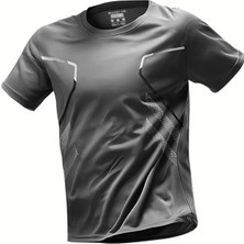 Ghassy Co. Erkek Ultra Esnek Nem Emici Vücut Geometrik Hızlı Kuruyan Hafif Spor T-Shirt