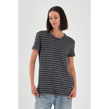 Alexander Gardi ALEXANDERGARDI Çizgili Bisiklet Yaka T-shirt