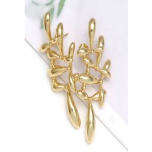 Kadın Küpe Yarım Izgara 5cm Küpe