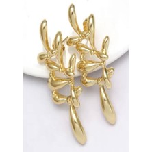 Kadın Küpe Yarım Izgara 5cm Küpe