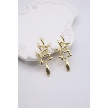 Kadın Küpe Yarım Izgara 5cm Küpe