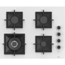Ferre Flowart-Sılentart Serisi Beyaz Set (SC406-WFA + QBL63CB +D078-SA ) - Döküm Izgara / 65 cm Ocak