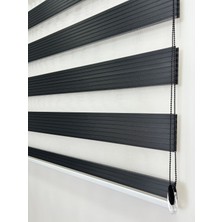 Antrasit Pileli Zebra Stor Perde Ev/ofis Perdesi Aluminyum Sistem Zebra Stor Perde – Gece & Gündüz Kullanım, Kolay Montaj (Alüminyum Sistem)