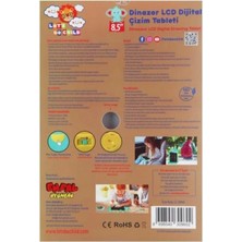 LCD Dijital Renkli Dinozor Çizim Tableti 8,5 Inç