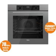 Ferre Flowart Serisi Gri Set (SS038 + QBL63CPR +D079 ) - Döküm Izgara / 75 cm Ocak