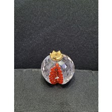 Küçük Kristal Nar Hediyelik Eşya Bulgar Gravür Yükseklik 42MM Genişlik 40MM 1 Adet