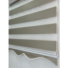 Dilimli Kum Beji Pileli Zebra Stor Perde Ev/ofis Perdesi Aluminyum Sistem Zebra Stor Perde – Gece & Gündüz Kullanım, Kolay Montaj (Alüminyum Sistem)