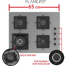 Ferre Steamart-Fryart-Sılentart Serisi Gri Set (SC408-WFA + QEP64CPR +D082-SA ) - Döküm Izgara / 65 cm Ocak