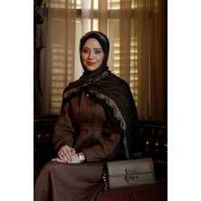Kahve Labirent Desen Royal Şal