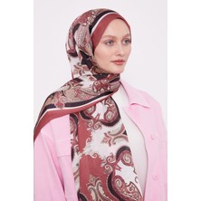 Gül Kurusu Bohem Desenli Hint Ipeği Şal