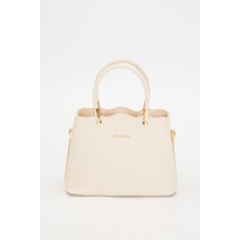 Krem Dalga Kenar El Çantası