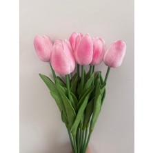 Defora 6 Adet Pembe Lale Islak Görünümlü Yapay Lale