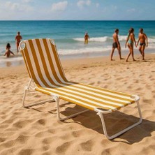 Curacao Çizgili Katlanır Şezlong