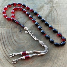 Babalar Günü Hediyesi Gümüş Isimli Sıkma Kehribar Tesbih