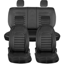 Alldaysm Fiat Panda Uyumlu Lüks Deri Oto Koltuk Kılıfı Ön Arka Takım Set Giydirme Model Siyah