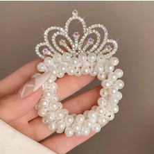 Balerin Kore Lolita Tarzı Inci Incili Prenses Topuz Taç Lastik Doğum Günü