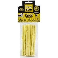 Delibon Orta Boy Deri Burgu Çubuk Köpek Ödülü Beyaz 12 Adet