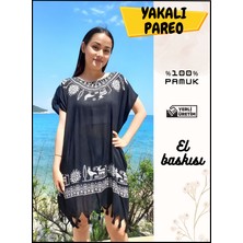 Yakalı Kadın Pareo Plaj Elbisesi