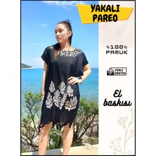 Yakalı Kadın Pareo Plaj Elbisesi