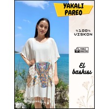 Yakalı Kadın Pareo Plaj Elbisesi