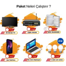 Güneş Enerjisi Hazır Solar Paket – 1kw Inverter + 3x 210W Güneş Paneli + 2x 12V 100AH Jel Akü