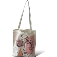 Toz Vintage Kanvas Yüz Desenli Çift Yön Desenli Bez Omuz Çanta