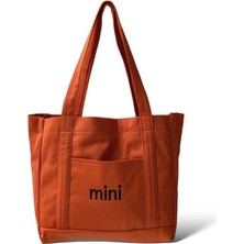 Toz Vintage Canvas Mini Yazılı Bez Omuz - Kol Çantası