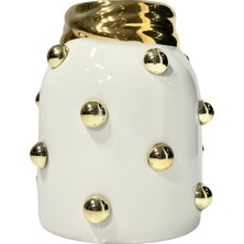 Gold Benekli Mini Seramik Vazo