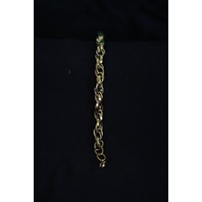 Gold Renk Halat Zincir Model Çelik Bileklik Unisex - Lisinya