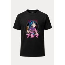 nirvoda Bulma Dragon Ball Baskılı Loose Fit Bisiklet Yaka Unisex Tişört Anime Manga