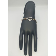Xupıng Altın Gümüş Renk Kalp Çelik Bileklik 17+2 cm