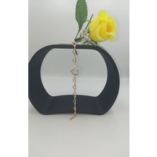 Xupıng Altın Gümüş Renk Kalp Çelik Bileklik 17+2 cm