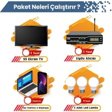 Güneş Enerjisi Tv+Aydınlatma Paketi – 1200W Modifiye  Inverter + 2x 220W Güneş Paneli +1x 12V 100AH Jel Akü