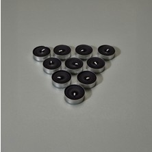 10'lu Tealight Mum - Siyah - 3,8 cm